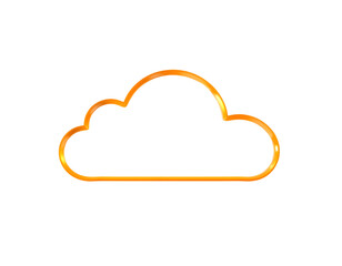 Fototapeta premium Golden cloud icon isolated on transparent background