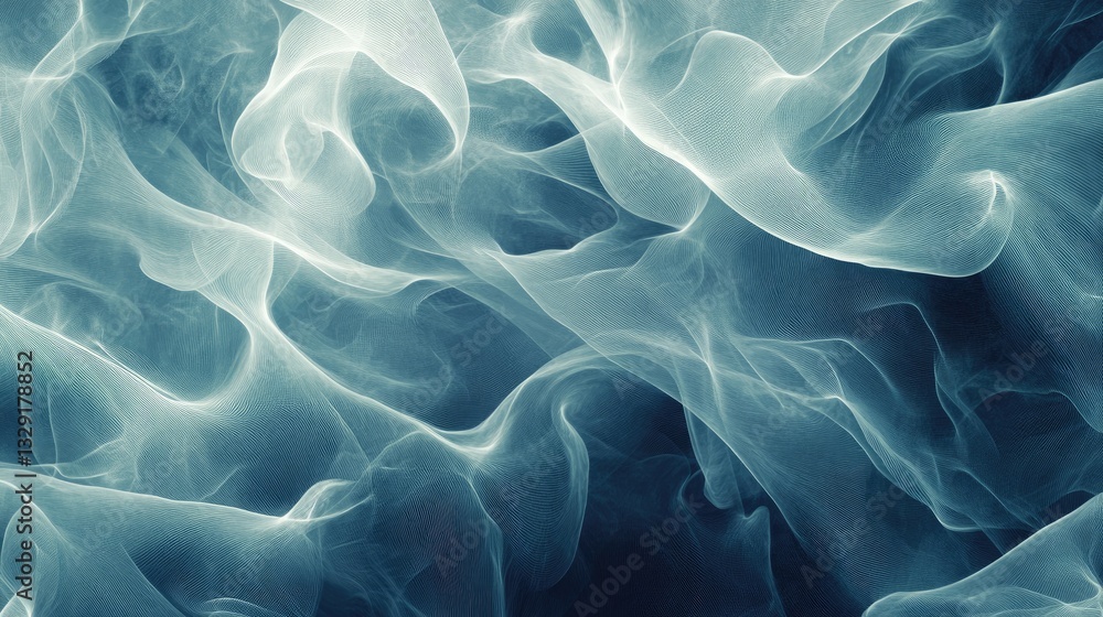 Aufkleber ethereal waves of light blue and white fabric creating a dreamy abstract background for various crea