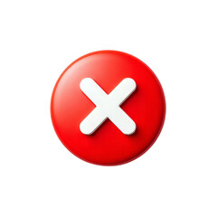 Obraz premium Red Circle with White X, Transparent Background