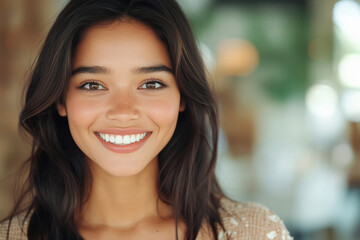 Fototapeta premium young indian woman smiling at office