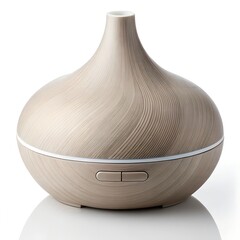 Essential Oil Diffuser with Sleek Rounded Silhouette and Soft Smooth Finish Isolated on White Background