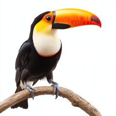 Fototapeta premium Vibrant Plumage Toucan Perched Gracefully on Branch Tropical Bird Beauty Exotic Wildlife Wonder Nature