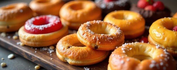 A colorful array of Moroccan pastries, meticulously arranged , sweets, deliciousfood