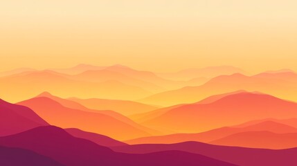 Obraz premium A warm sunset gradient background. Featuring golden yellows, fiery oranges, and soft pinks. Showcasing the beauty of dusk. Ideal for relaxation or vacation visuals