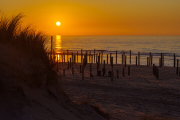 Obraz premium Coastal landscape at Petten aan Zee in North Holland.