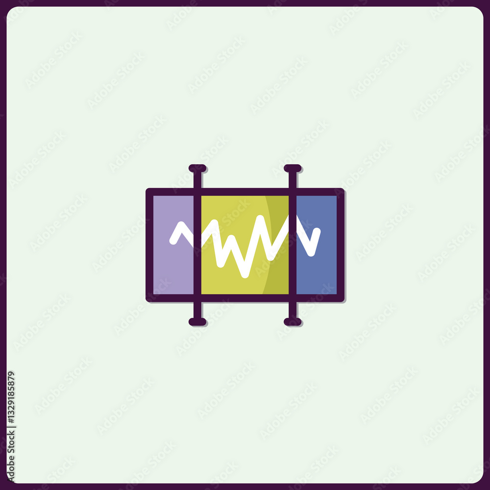 Poster abstract data waveform display representing signal fluctuations isolated icon