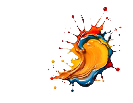 Colorful Paint Splash Isolated Transparent Background