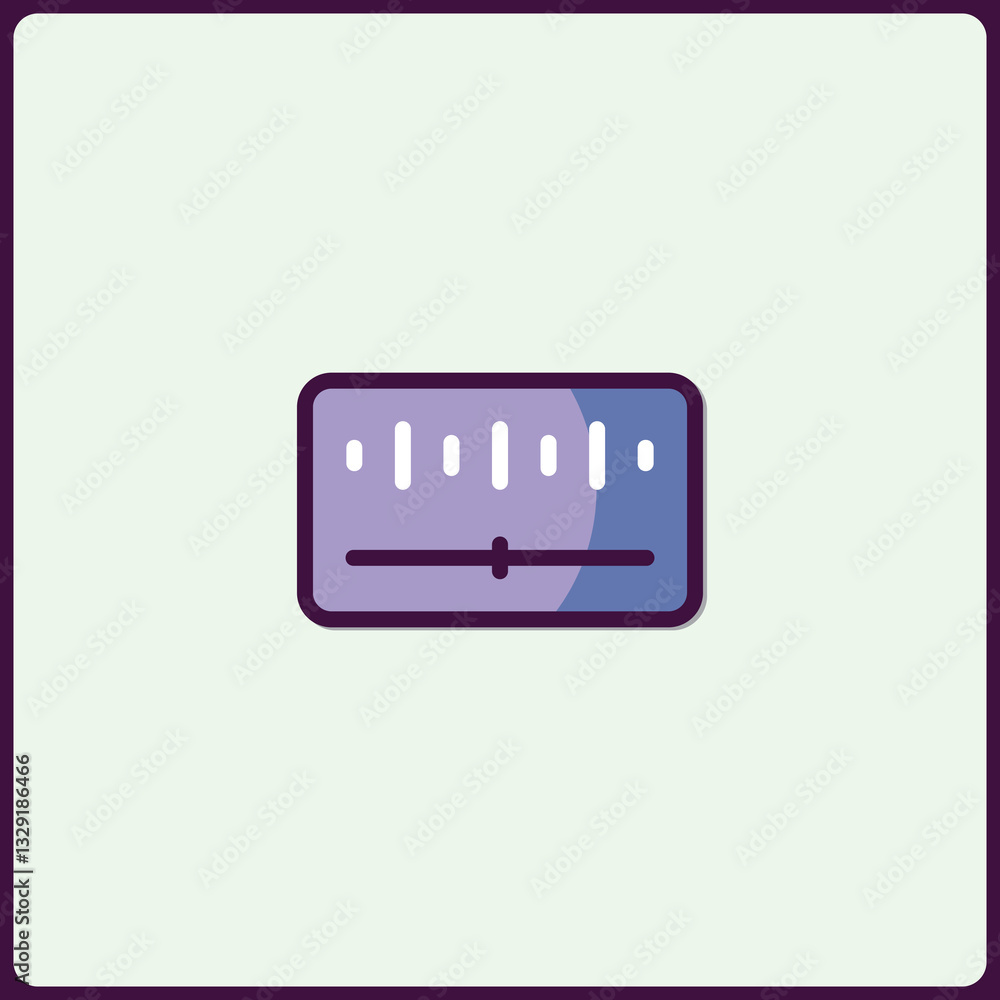Poster stylized equalizer icon featuring a slider bar and vertical bars symbol