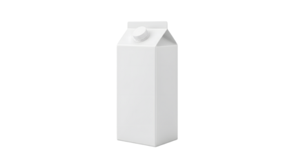 Empty milk carton isolated on transparent background Generative Ai.
