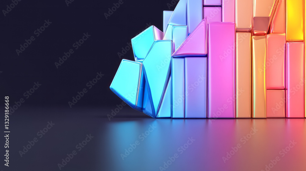 Aufkleber a colorful cube with a black background