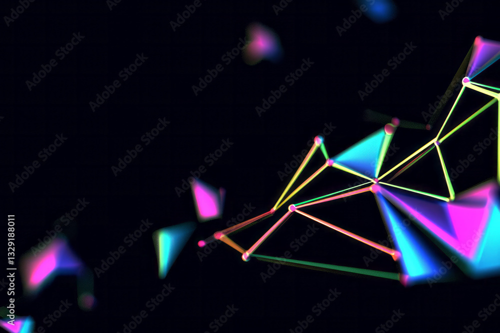 Aufkleber a colorful abstract background with triangles