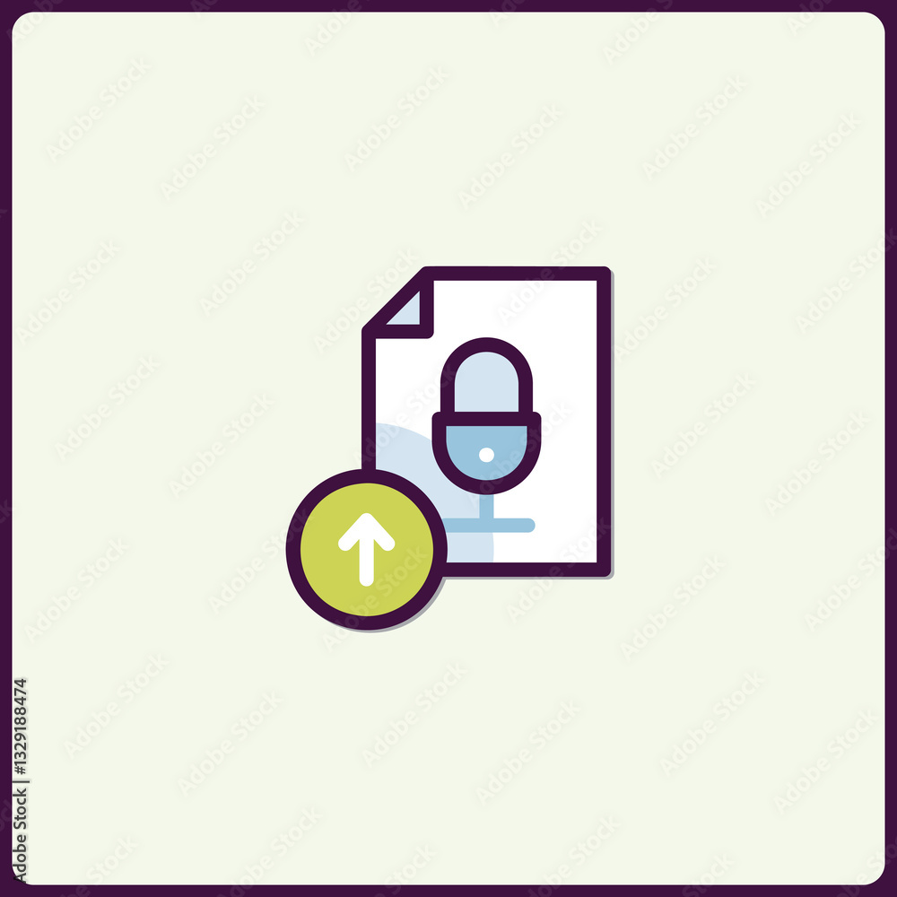 Poster stylized graphical representation showcasing secure file upload with arrow indicator