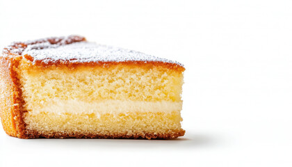 Homemade cake slice with soft texture and powdered sugar topping, perfect for celebrations and gatherings. Enjoy delightful flavors and moist layers