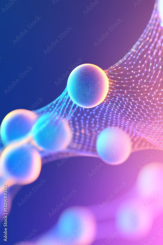 Poster a close up of a molecule with many spheres