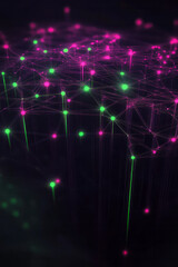 Fototapeta premium a dark background with many green and pink lights