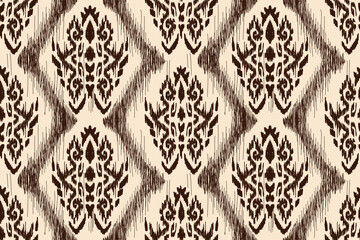 Motif ethnic handmade, Ikat seamless pattern, geometric design, Ikat ethnic tribal, boho colors seamless wallpaper. Ethnic Ikat abstract background art, greeting cards, printing products