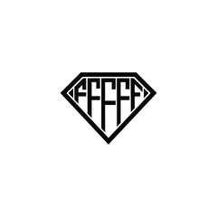 Obraz premium FF monogram logo design letter text name symbol monochrome logotype alphabet character simple logo