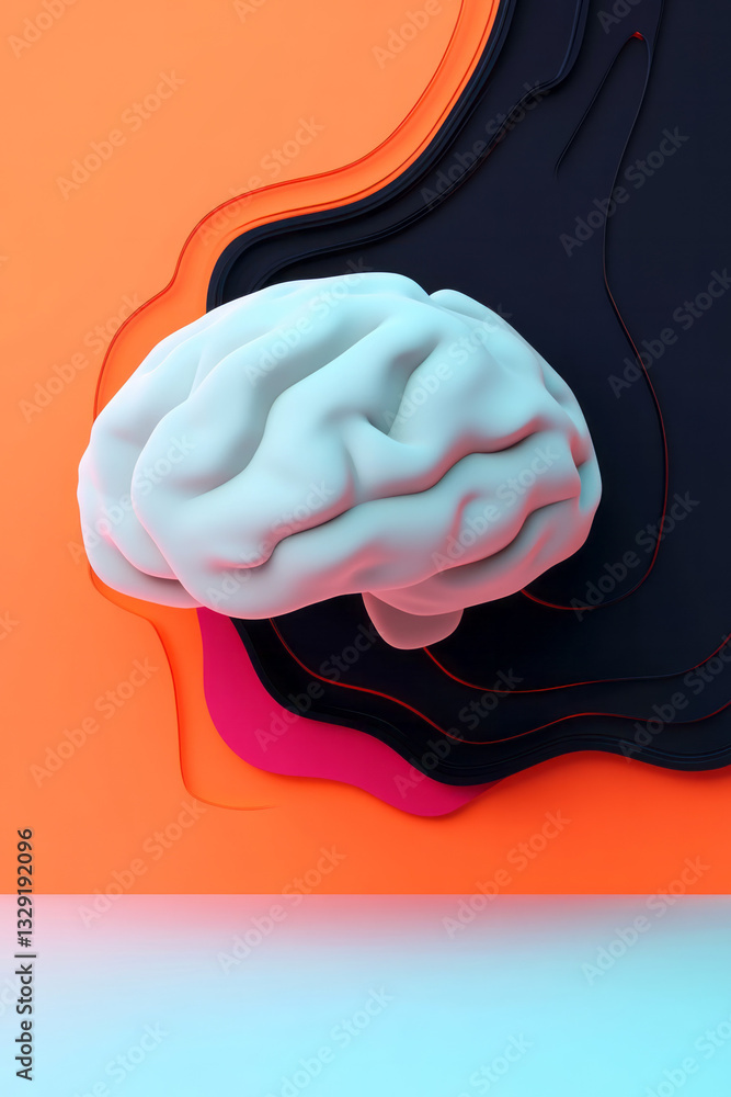 Poster a computer screen with a brain on it