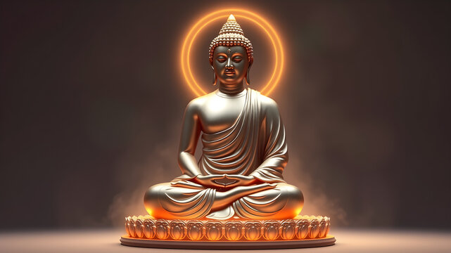A statue of Gautama Buddha in a peaceful pose, symbolizing enlightenment, inner peace, and spiritual awakening.
