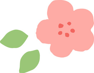 심플하고 투박한 스타일의 벚꽃 일러스트