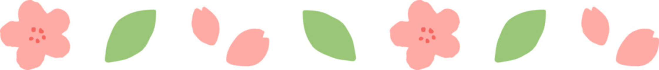 심플하고 투박한 스타일의 벚꽃 띠 일러스트