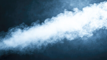 Obraz premium Ethereal white smoke wisps against dark background in motion