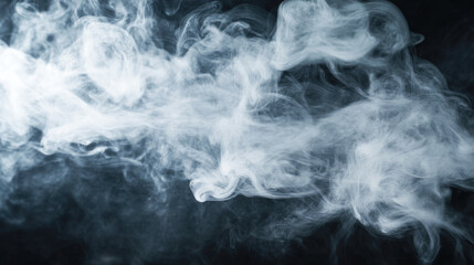 Obraz premium Mysterious swirls of white smoke on dark background