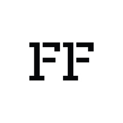 Obraz premium FF monogram logo design letter text name symbol monochrome logotype alphabet character simple logo