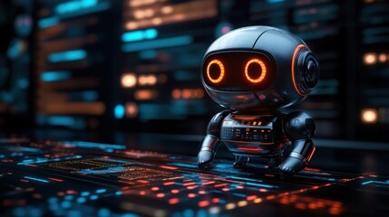 Innovative robot interaction tech lab digital art futuristic close-up