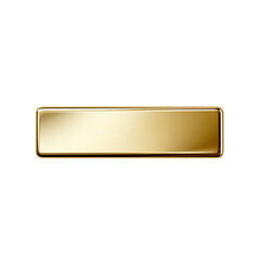 A gleaming golden rectangle with a shadow on a white background