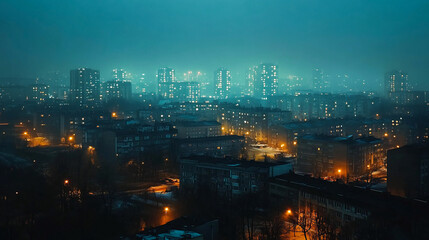 Naklejka premium Amazing nighttime cityscape of Warszawa, the capital city of Poland