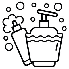 Outline Hand Wash Icon – Vector Line Art Symbol for Hygiene and Health Design, Hand Wash Outline, Hygiene Icon Vector, Wash Hands Symbol
