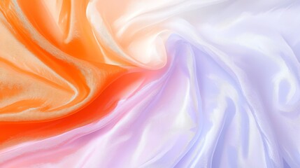 Obraz premium Swirling Orange and Purple Fabric Creating a Soft, Colorful Texture