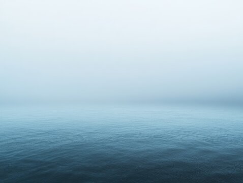 Misty Sea Horizon for Calm Water, Foggy Day.