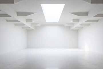 large white room with a skylight above it