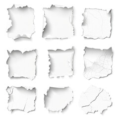 Obraz premium Collection of nine torn and cracked paper textures with rough edges