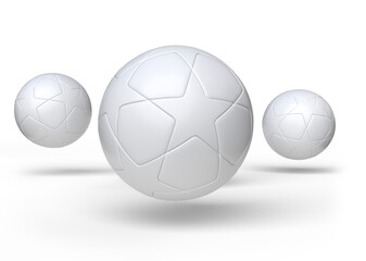 Blank white leather Soccer or football realistic mock up. Template hexagons pentagons empty...