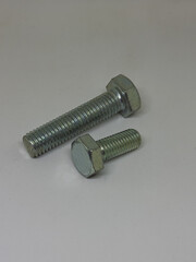 DIN933 Hexagon head metal screw. Fastener, nut and washer.