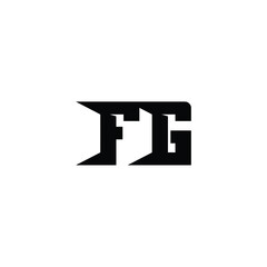 FG monogram logo design letter text name symbol monochrome logotype alphabet character simple logo