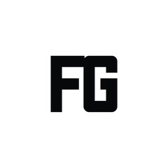 Obraz premium FG monogram logo design letter text name symbol monochrome logotype alphabet character simple logo