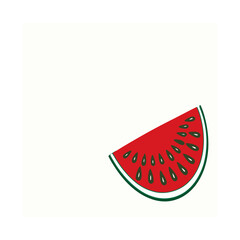 Watermelon Slice Icon – Fresh Fruit Vector Illustration, Watermelon Icon – Juicy Fruit Vector, Watermelon Slice Illustration – Fresh Summer Fruit, Minimalist Watermelon Vector 
