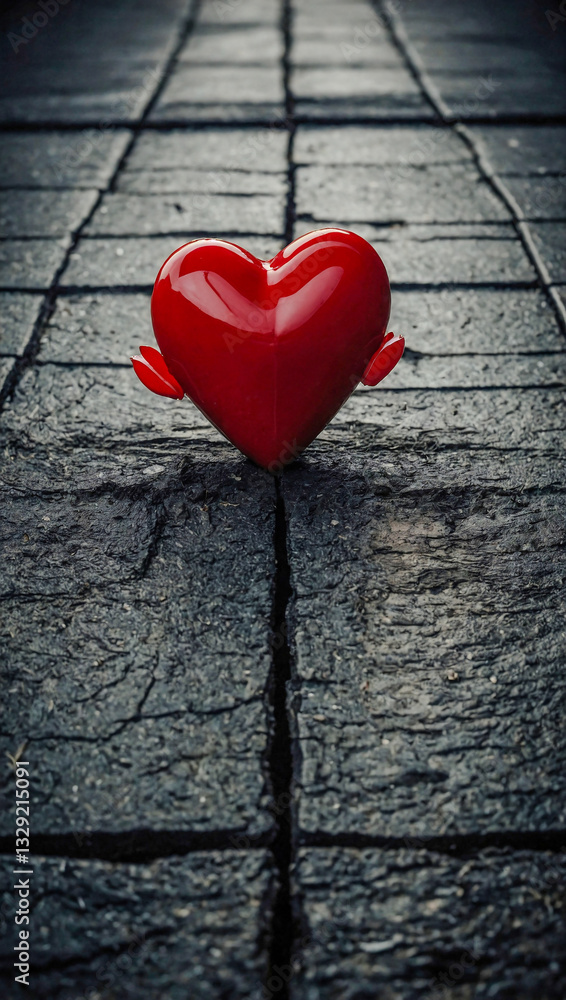 Poster love versus hate represented by a scene with an empty area for text.