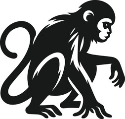 monkey ready to pounce silhouette