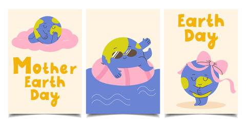 International Mother Earth Day. Set of postcards