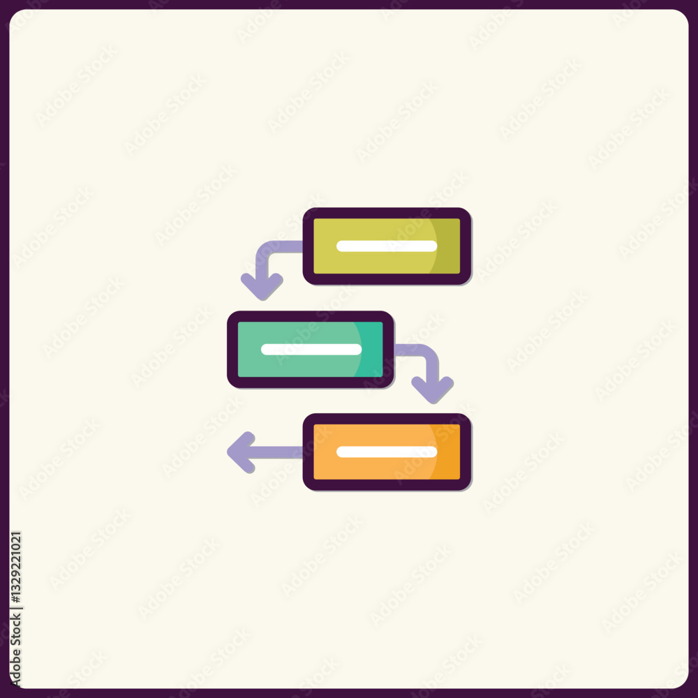 Poster flowchart representation with rectangular blocks and arrows, data visualization