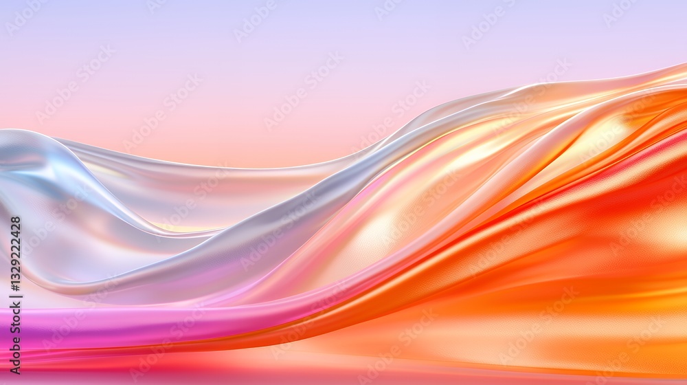 Aufkleber abstract wavy fabric with dynamic colors and smooth flowing texture