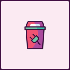 Colorful icon illustration representing electronic waste disposal concept