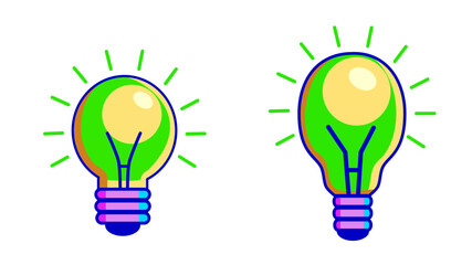 Bright Light Bulbs Representing Ideas and Creativity in a Vibrant Illustration