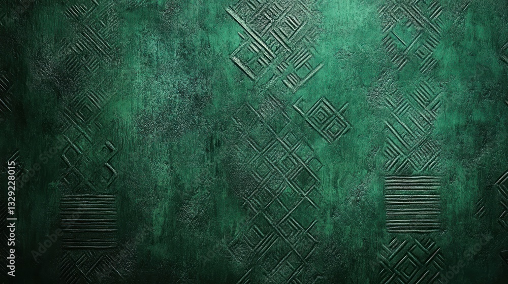 Aufkleber teal textured background with etched geometric patterns.