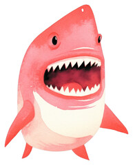 Naklejka premium PNG Shark brushing teeth animal fish underwater.